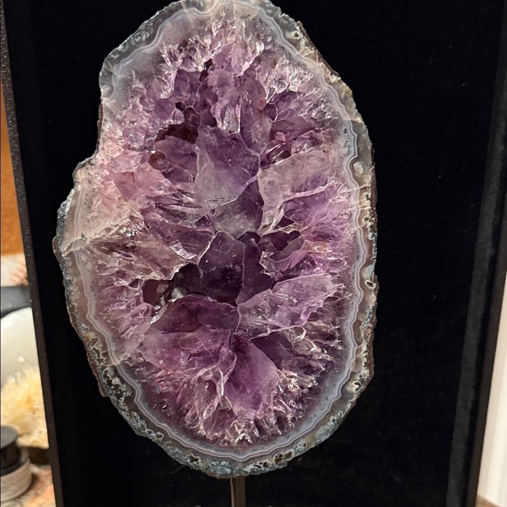 Stunning Purple Amythest Geode Slice - Picture 8 of 16